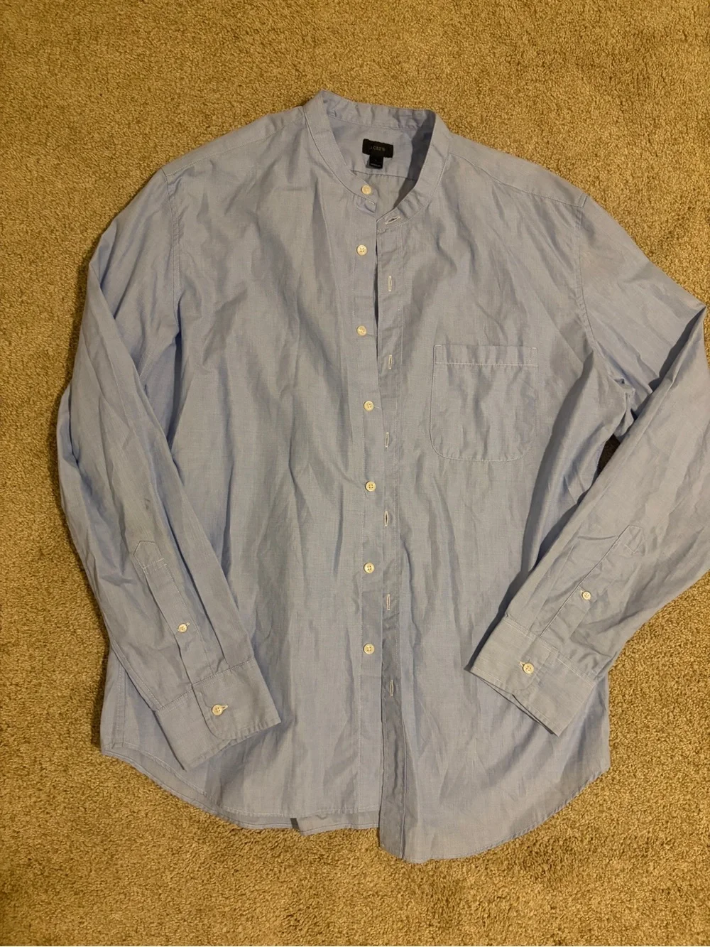 J. Crew Light Blue Band-Collar Shirt